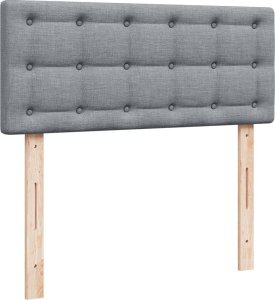 vidaXL Łóżko kontynentalne z materacem, jasnoszare, 120x190 cm tkanina 12