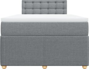 vidaXL Łóżko kontynentalne z materacem, jasnoszare, 120x190 cm tkanina 6