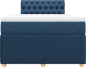 vidaXL Łóżko kontynentalne z materacem, niebieskie, 120x190cm, tkanina 6