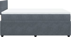 vidaXL Łóżko kontynentalne z materacem, ciemnoszare, 120x190cm aksamit 7