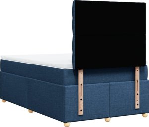 vidaXL Łóżko kontynentalne z materacem, niebieskie, 120x190cm, tkanina 4