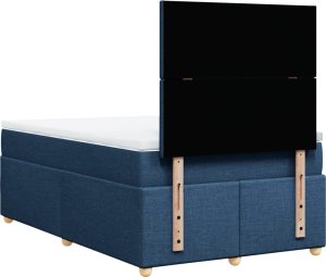 vidaXL Łóżko kontynentalne z materacem, niebieskie, 120x190cm, tkanina 5