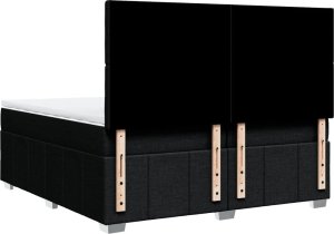 vidaXL Łóżko kontynentalne z materacem, czarne, tkanina, 200x200 cm 6