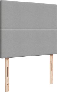 vidaXL Łóżko kontynentalne z materacem, jasnoszare, 120x190 cm tkanina 7