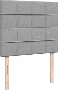 vidaXL Łóżko kontynentalne z materacem, jasnoszare, 120x190 cm tkanina 7
