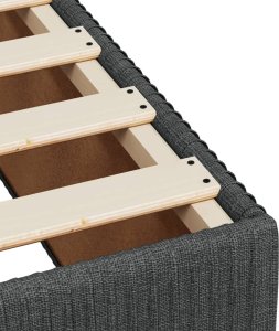 vidaXL Łóżko kontynentalne z materacem, ciemnoszare, 120x190cm tkanina 11