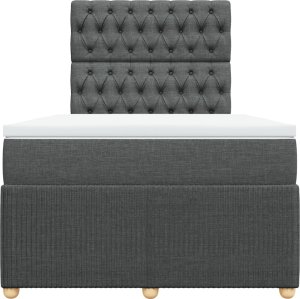 vidaXL Łóżko kontynentalne z materacem, ciemnoszare, 120x190cm tkanina 4