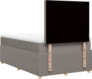 vidaXL Łóżko kontynentalne z materacem, taupe, 120x190 cm, tkanina 6