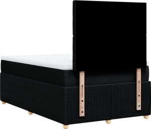 vidaXL Łóżko kontynentalne z materacem, czarne, 120x190 cm, tkanina 6