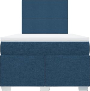 vidaXL Łóżko kontynentalne z materacem, niebieskie, 120x190cm, tkanina 6