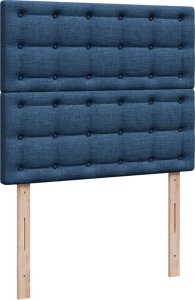 vidaXL Łóżko kontynentalne z materacem, niebieskie, 120x190cm, tkanina 7