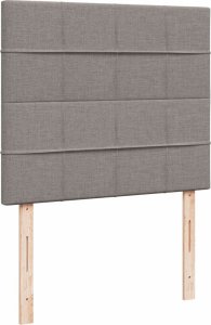 vidaXL Łóżko kontynentalne z materacem, taupe, 120x190 cm, tkanina 9