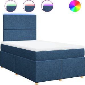vidaXL Łóżko kontynentalne z materacem, niebieskie, 120x190cm, tkanina 2