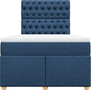 vidaXL Łóżko kontynentalne z materacem, niebieskie, 120x190cm, tkanina 6