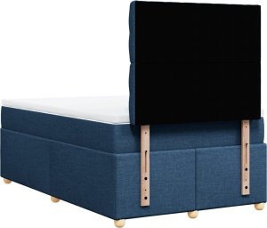 vidaXL Łóżko kontynentalne z materacem, niebieskie, 120x190cm, tkanina 8