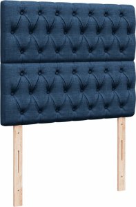 vidaXL Łóżko kontynentalne z materacem, niebieskie, 120x190cm, tkanina 9