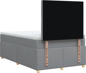 vidaXL Łóżko kontynentalne z materacem, jasnoszare, 120x190 cm tkanina 8