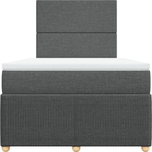vidaXL Łóżko kontynentalne z materacem, ciemnoszare, 120x190cm tkanina 6