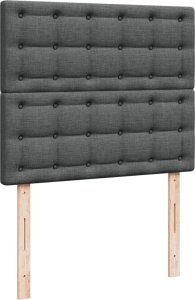 vidaXL Łóżko kontynentalne z materacem, ciemnoszare, 120x190cm tkanina 12
