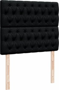 vidaXL Łóżko kontynentalne z materacem, czarne, 120x190 cm, tkanina 11