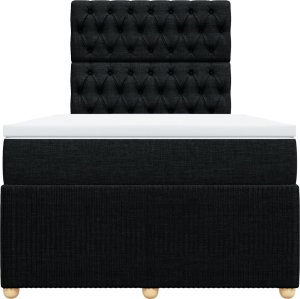 vidaXL Łóżko kontynentalne z materacem, czarne, 120x190 cm, tkanina 6