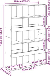 vidaXL Regał/przegroda do pokoju, szarość betonu, 100x33x156,5 cm 9