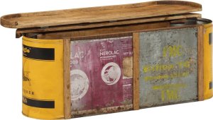 vidaXL Ławka ze schowkiem, 120x30x40 cm, drewno z odzysku 3