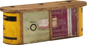 vidaXL Ławka ze schowkiem, 120x30x40 cm, drewno z odzysku 10