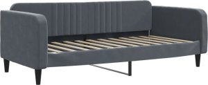 vidaXL Sofa z funkcją spania, ciemnoszara, 100x200 cm, aksamit 2