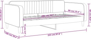 vidaXL Sofa z funkcją spania, ciemnoszara, 90x200 cm, aksamit 8