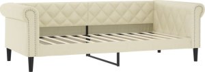 vidaXL Sofa z funkcją spania, kremowa, 100x200 cm, sztuczna skóra 2