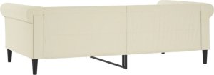vidaXL Sofa z funkcją spania, kremowa, 100x200 cm, sztuczna skóra 5