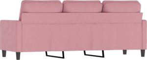 vidaXL Sofa 3-osobowa, różowa, 180 cm, obita aksamitem 5