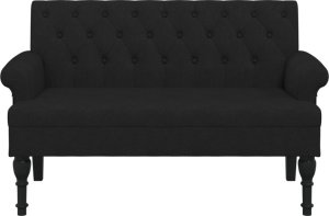 vidaXL Ławka z oparciem, czarna, 120x62x75,5 cm, tkanina 3