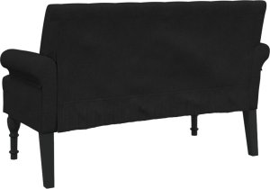 vidaXL Ławka z oparciem, czarna, 120x62x75,5 cm, tkanina 5