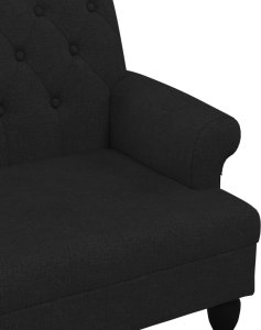 vidaXL Ławka z oparciem, czarna, 120x62x75,5 cm, tkanina 6