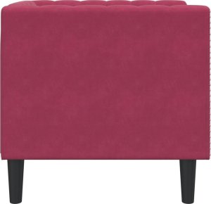 vidaXL Fotel Chesterfield, winna czerwień, tapicerowany aksamitem 5