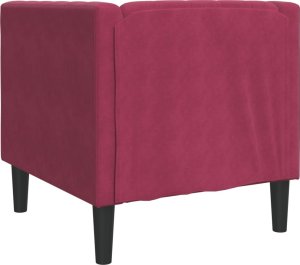vidaXL Fotel Chesterfield, winna czerwień, tapicerowany aksamitem 6