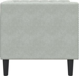 vidaXL Fotel Chesterfield, jasnoszary, tapicerowany aksamitem 5