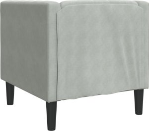 vidaXL Fotel Chesterfield, jasnoszary, tapicerowany aksamitem 6