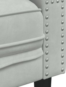 vidaXL Fotel Chesterfield, jasnoszary, tapicerowany aksamitem 7
