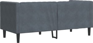 vidaXL Sofa Chesterfield z wałkami, dwuosobowa, ciemnoszara, aksamit 6