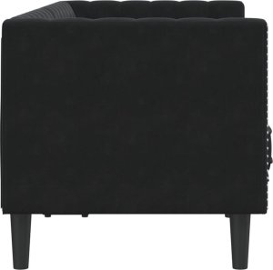 vidaXL Sofa Chesterfield z wałkami, dwuosobowa, czarna, aksamit 5