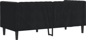 vidaXL Sofa Chesterfield z wałkami, dwuosobowa, czarna, aksamit 6