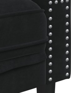 vidaXL Sofa Chesterfield z wałkami, dwuosobowa, czarna, aksamit 7