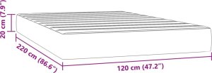 vidaXL Materac kieszeniowy, ciemnoszary, 120x220x20 cm, aksamitny 7