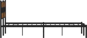 vidaXL Metalowa rama łóżka, bez materaca, przydymiony dąb, 135x190 cm 5