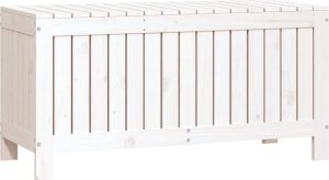 Skrzynia ogrodowa vidaXL Skrzynia ogrodowa, biała, 108x42,5x54 cm, lite drewno sosnowe 5