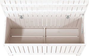 Skrzynia ogrodowa vidaXL Skrzynia ogrodowa, biała, 108x42,5x54 cm, lite drewno sosnowe 8