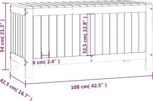 Skrzynia ogrodowa vidaXL Skrzynia ogrodowa, biała, 108x42,5x54 cm, lite drewno sosnowe 10